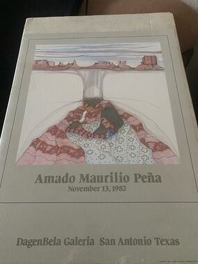 Native Landscape Art Print - Cream, Pink, Red